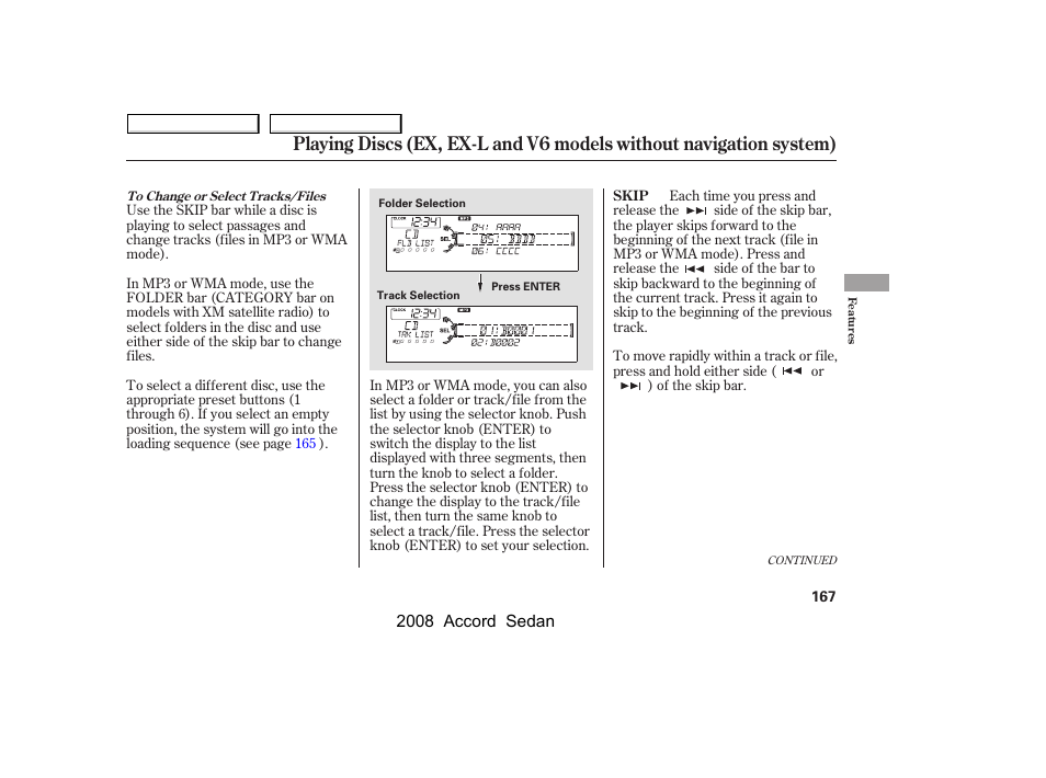 HONDA 2008 Accord Sedan - Owner's Manual User Manual | Page 170 / 420