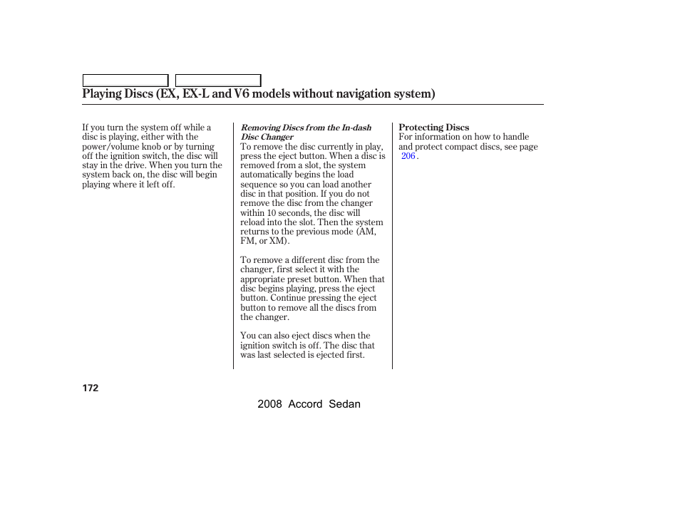 HONDA 2008 Accord Sedan - Owner's Manual User Manual | Page 175 / 420