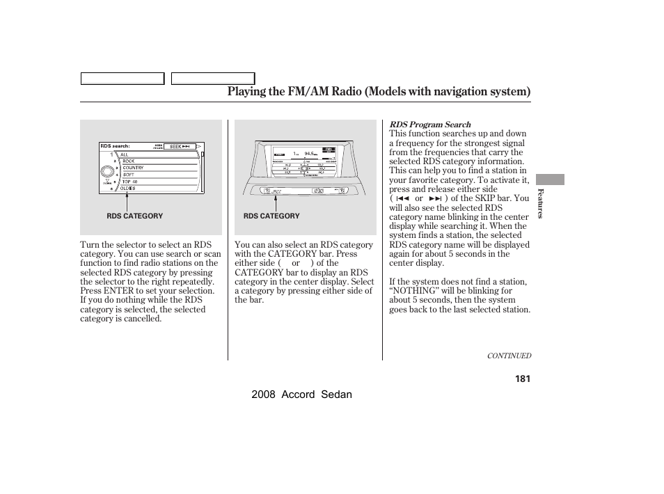 HONDA 2008 Accord Sedan - Owner's Manual User Manual | Page 184 / 420