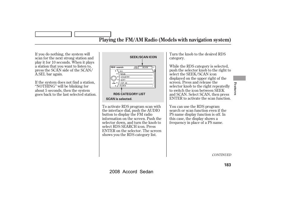 2008 accord sedan | HONDA 2008 Accord Sedan - Owner's Manual User Manual | Page 186 / 420