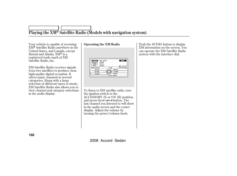 HONDA 2008 Accord Sedan - Owner's Manual User Manual | Page 191 / 420