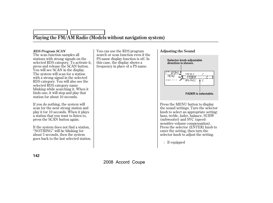 HONDA 2008 Accord Coupe - Owner's Manual User Manual | Page 145 / 412