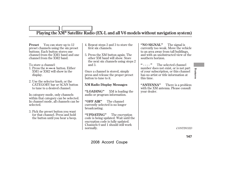 HONDA 2008 Accord Coupe - Owner's Manual User Manual | Page 150 / 412