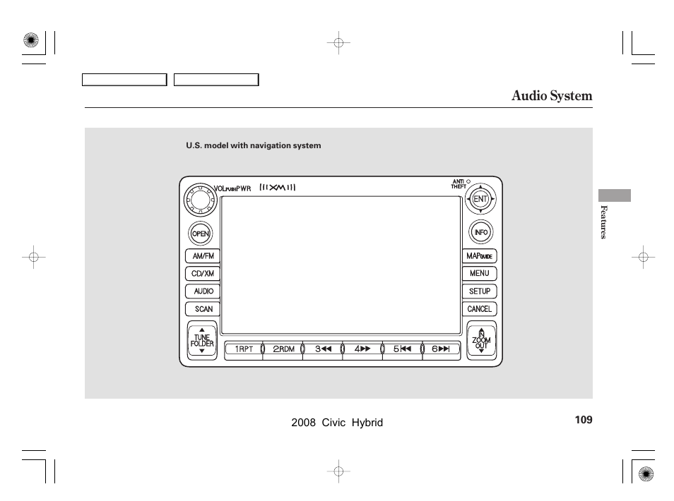 Audio system | HONDA 2008 Civic Hybrid - Owner's Manual User Manual | Page 112 / 300