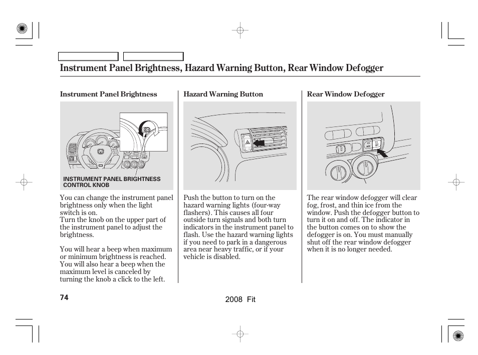 HONDA 2008 Fit - Owner's Manual User Manual | Page 77 / 280