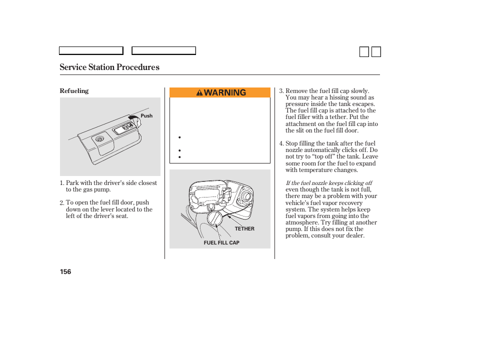 Service station procedures | HONDA 2007 Accord Sedan - Owner's Manual User Manual | Page 157 / 293