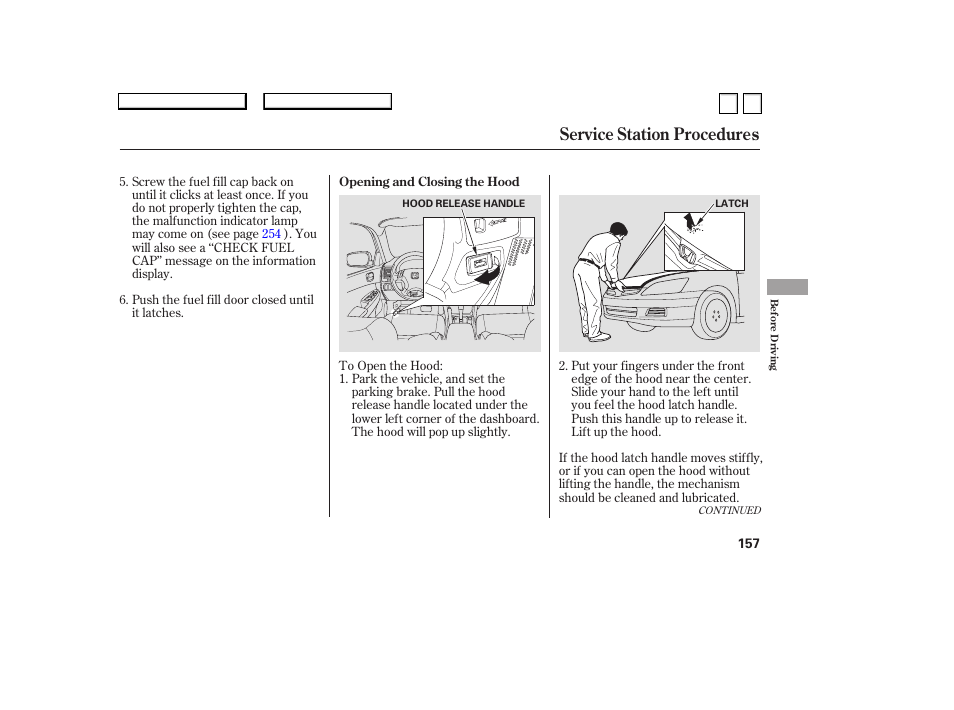 Service station procedures | HONDA 2007 Accord Sedan - Owner's Manual User Manual | Page 158 / 293