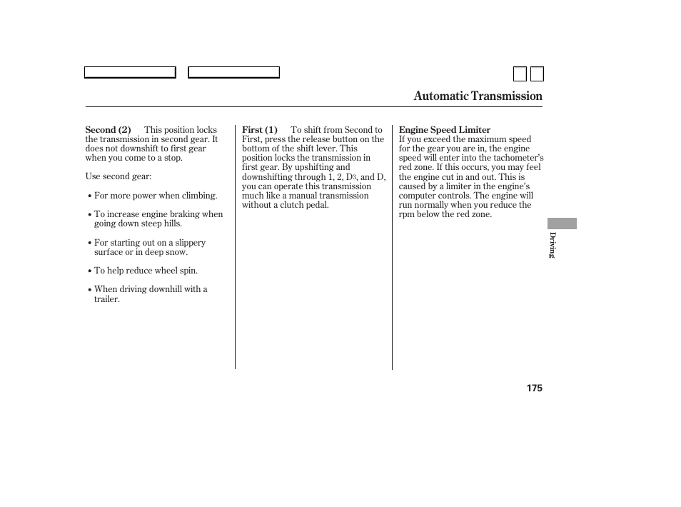 Ac0707o00175a, Automatic transmission | HONDA 2007 Accord Sedan - Owner's Manual User Manual | Page 176 / 293