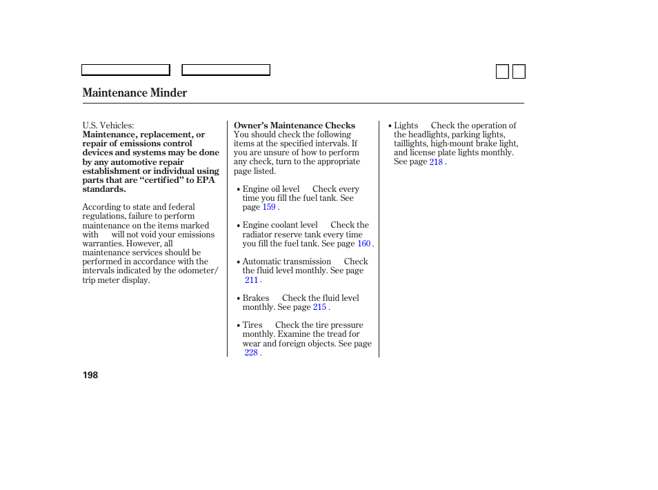 Maintenance minder | HONDA 2007 Accord Sedan - Owner's Manual User Manual | Page 199 / 293