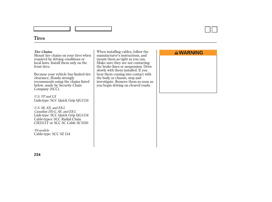 Tires | HONDA 2007 Accord Sedan - Owner's Manual User Manual | Page 235 / 293