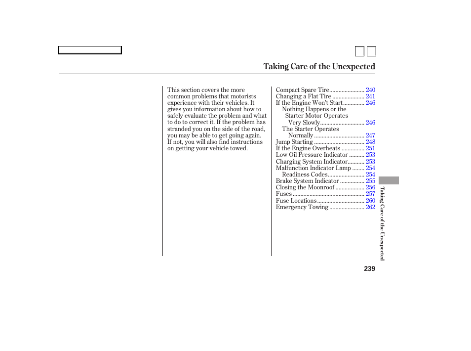 Taking care of the unexpected | HONDA 2007 Accord Sedan - Owner's Manual User Manual | Page 240 / 293