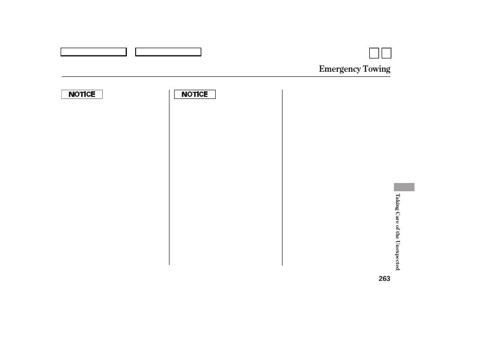 Emergency towing | HONDA 2007 Accord Sedan - Owner's Manual User Manual | Page 264 / 293