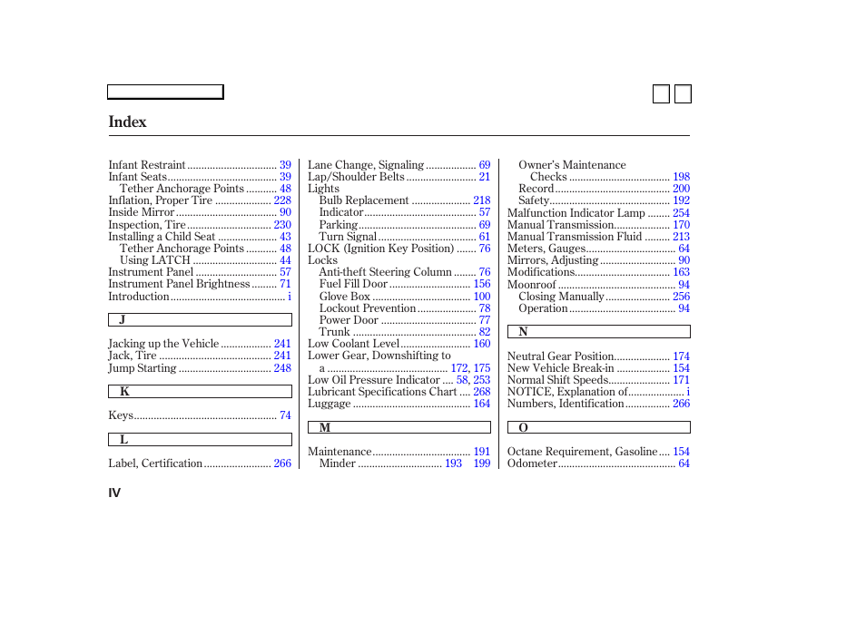 Index | HONDA 2007 Accord Sedan - Owner's Manual User Manual | Page 289 / 293