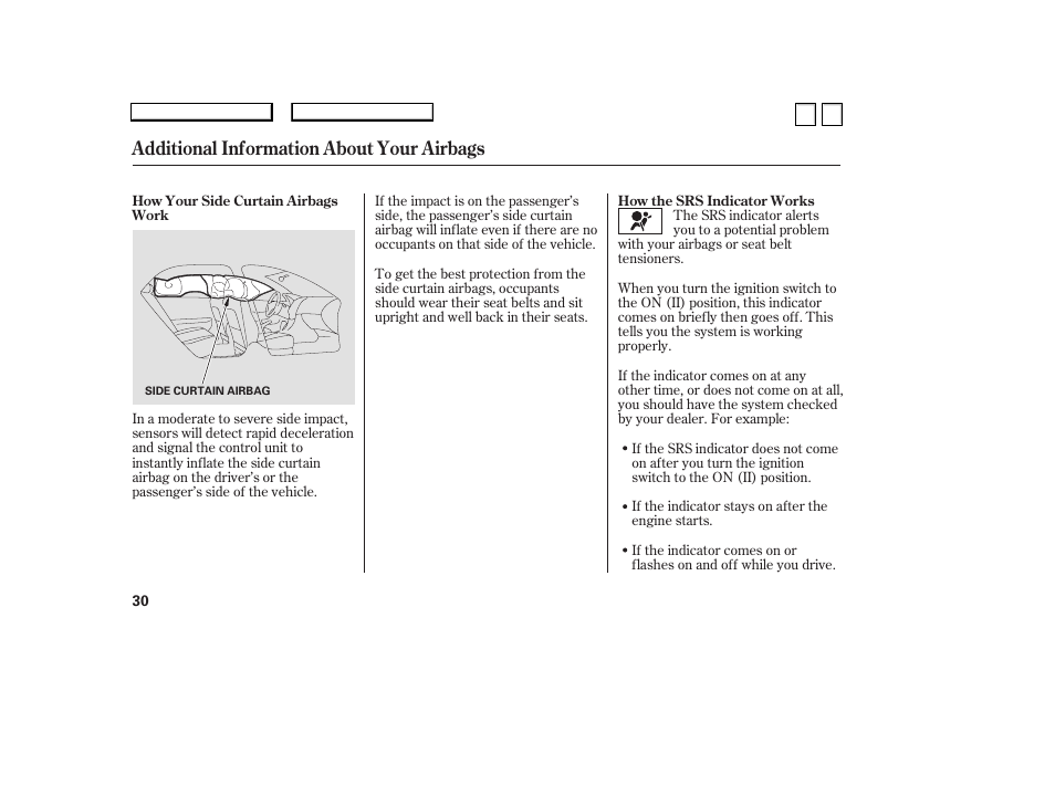 Ac0707o00030a, Additional information about your airbags | HONDA 2007 Accord Sedan - Owner's Manual User Manual | Page 31 / 293