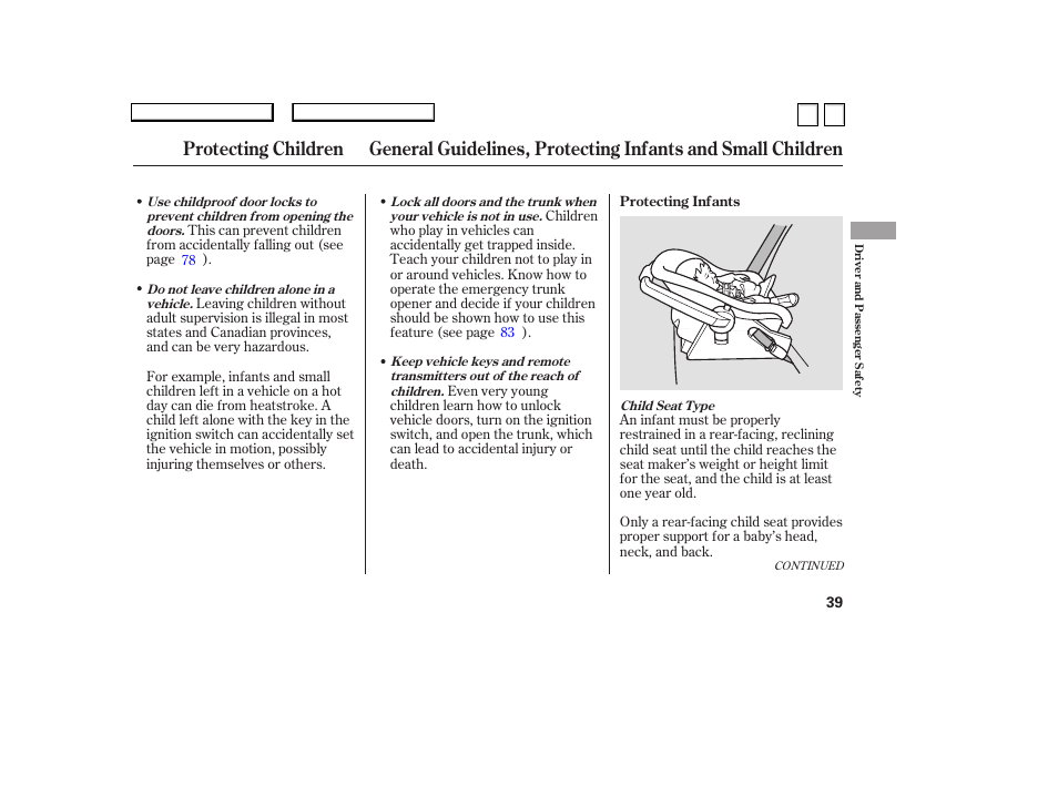 HONDA 2007 Accord Sedan - Owner's Manual User Manual | Page 40 / 293