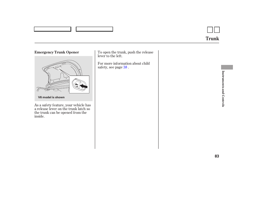 Trunk | HONDA 2007 Accord Sedan - Owner's Manual User Manual | Page 84 / 293