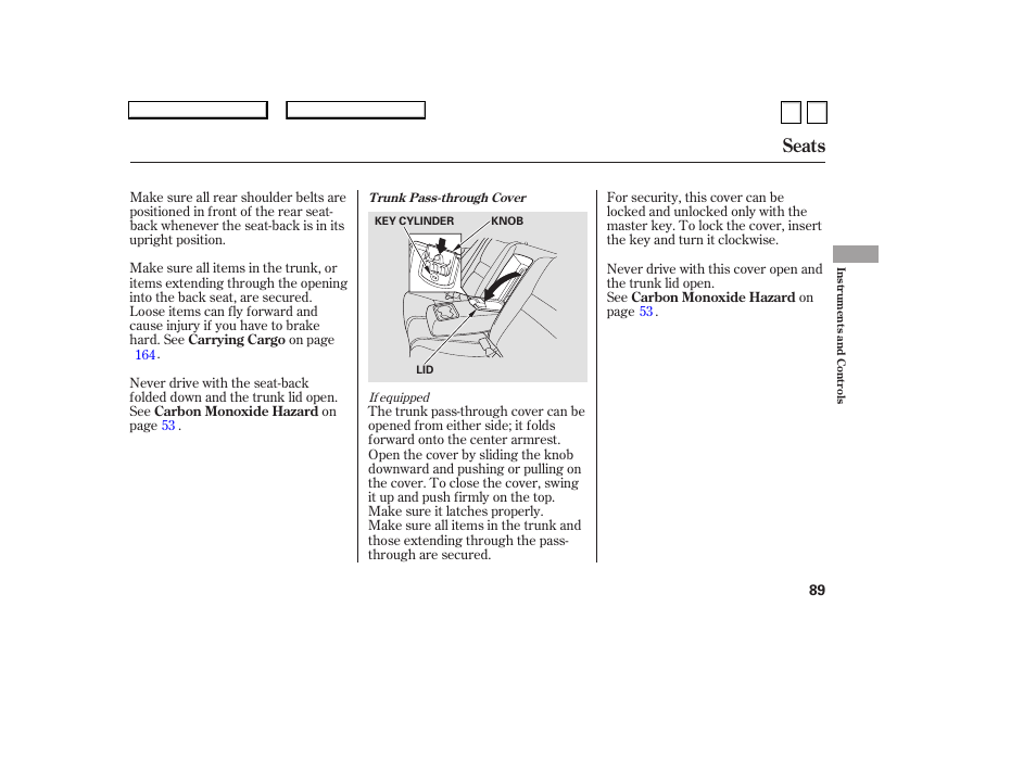 Seats | HONDA 2007 Accord Sedan - Owner's Manual User Manual | Page 90 / 293