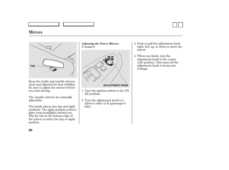 Ac0707o00090a, Mirrors | HONDA 2007 Accord Sedan - Owner's Manual User Manual | Page 91 / 293