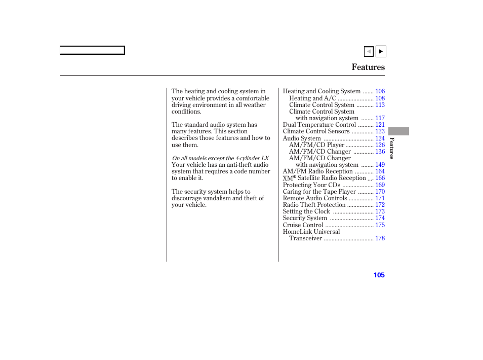 Ad070703indxa, Features | HONDA 2007 Accord Coupe - Owner's Manual User Manual | Page 108 / 320