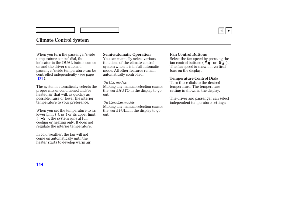 Climate control system | HONDA 2007 Accord Coupe - Owner's Manual User Manual | Page 117 / 320