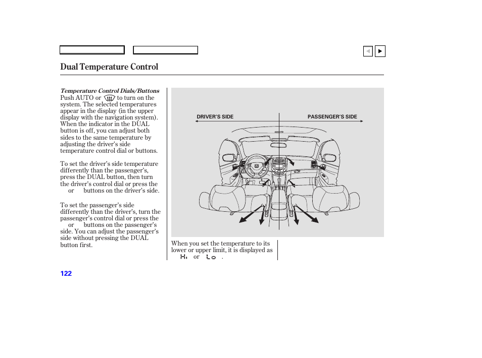 Ad0707o00122a, Dual temperature control | HONDA 2007 Accord Coupe - Owner's Manual User Manual | Page 125 / 320
