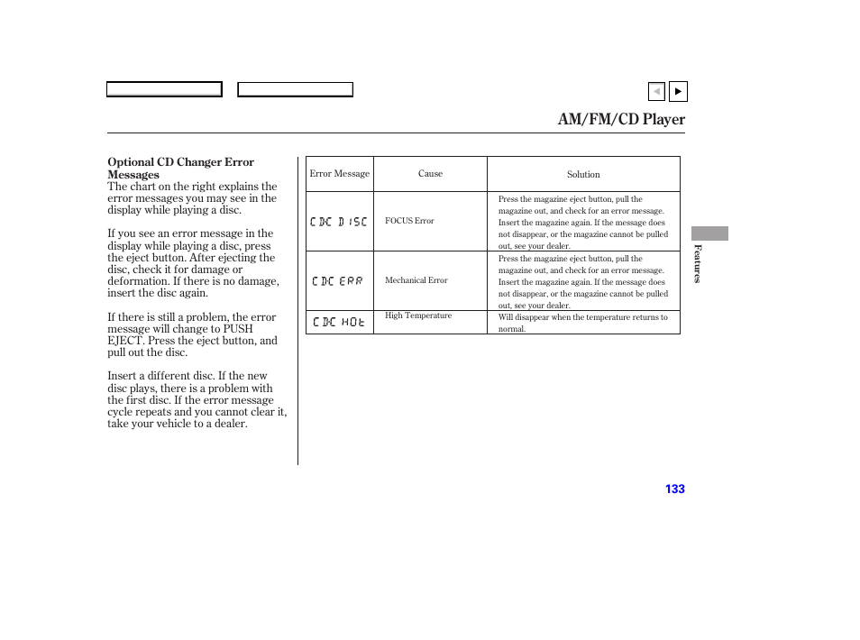 Am/fm/cd player | HONDA 2007 Accord Coupe - Owner's Manual User Manual | Page 136 / 320