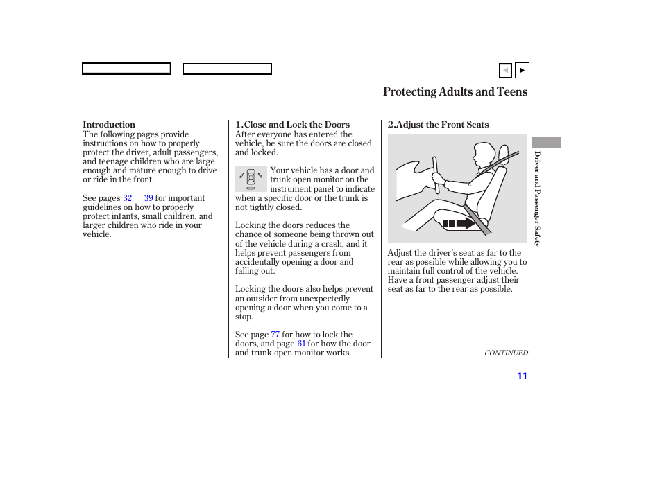 Protecting adults and teens | HONDA 2007 Accord Coupe - Owner's Manual User Manual | Page 14 / 320