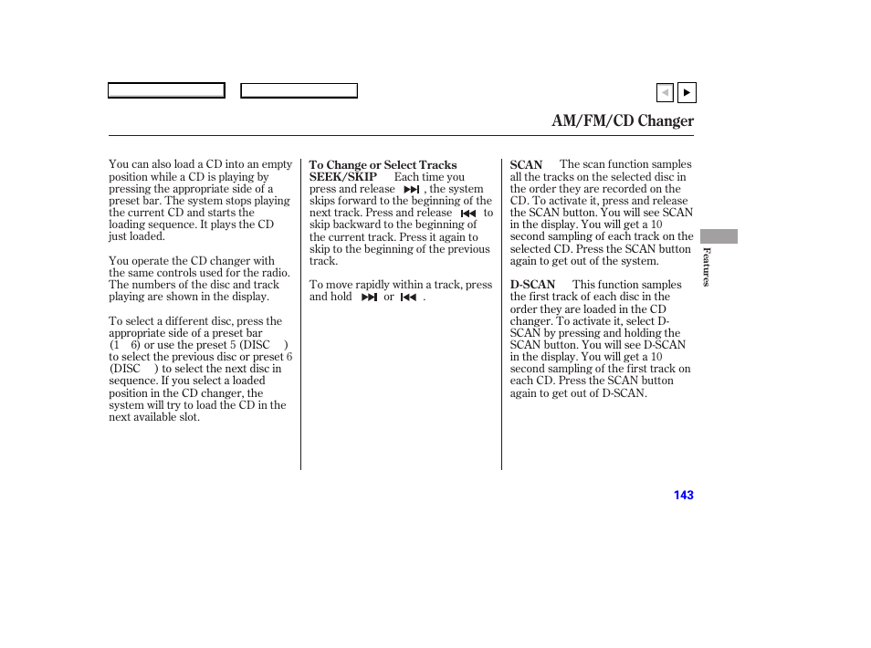 Am/fm/cd changer | HONDA 2007 Accord Coupe - Owner's Manual User Manual | Page 146 / 320