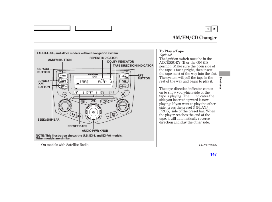 Am/fm/cd changer | HONDA 2007 Accord Coupe - Owner's Manual User Manual | Page 150 / 320