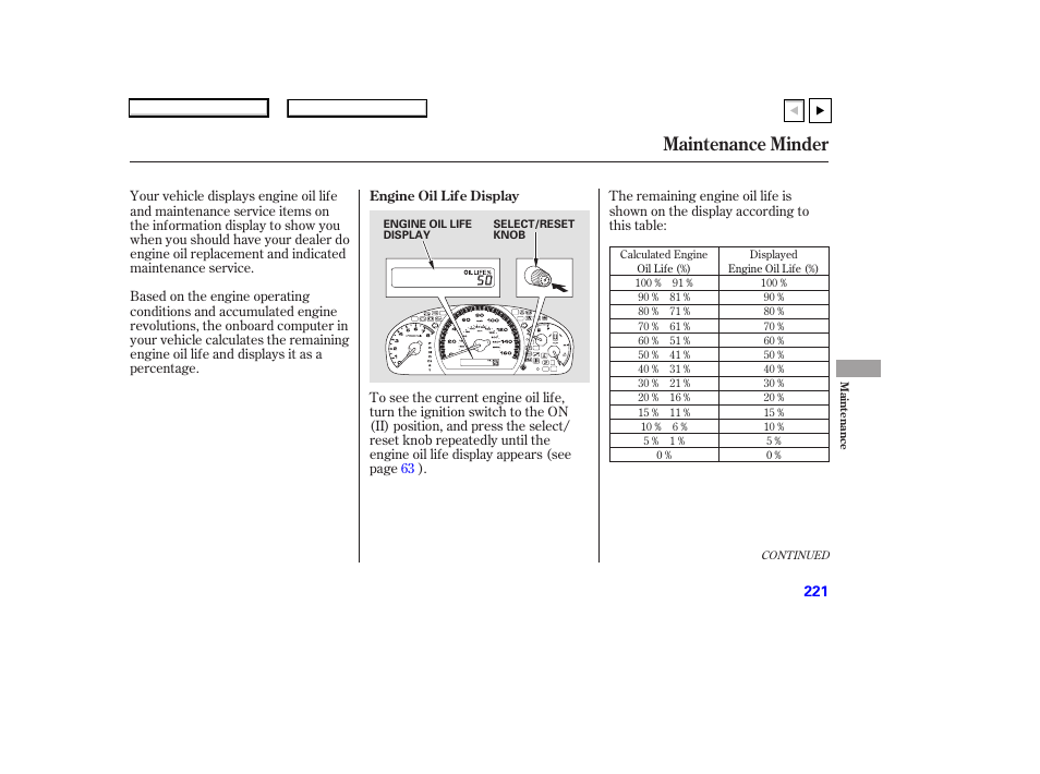 Maintenance minder | HONDA 2007 Accord Coupe - Owner's Manual User Manual | Page 224 / 320