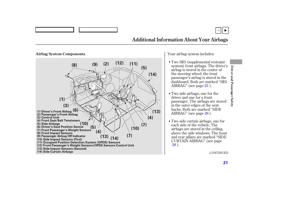 Additional information about your airbags | HONDA 2007 Accord Coupe - Owner's Manual User Manual | Page 24 / 320