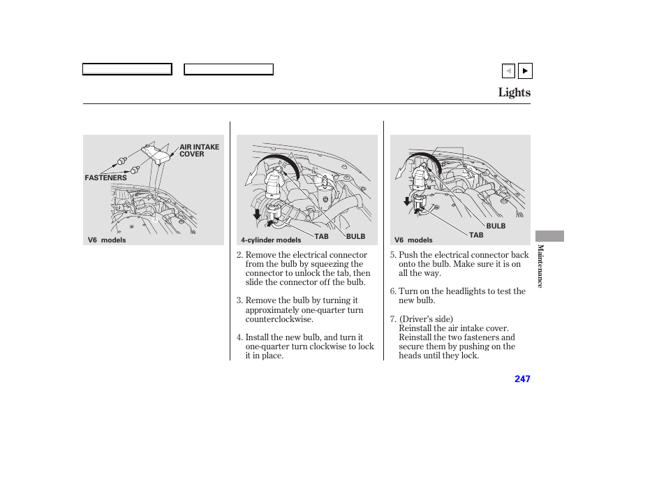 Lights | HONDA 2007 Accord Coupe - Owner's Manual User Manual | Page 250 / 320