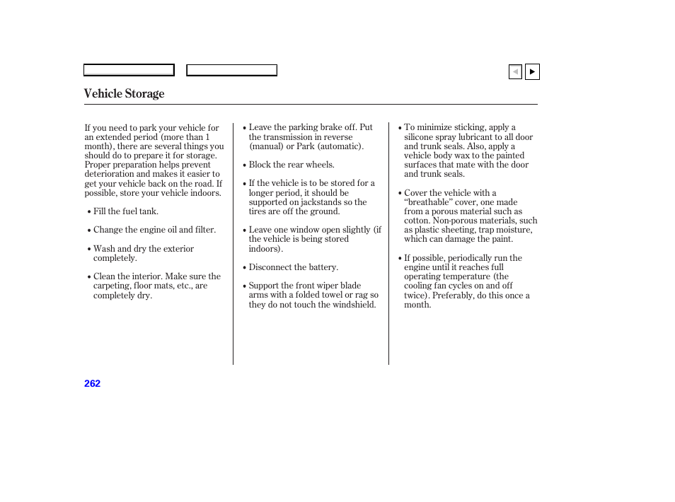 Vehicle storage | HONDA 2007 Accord Coupe - Owner's Manual User Manual | Page 265 / 320