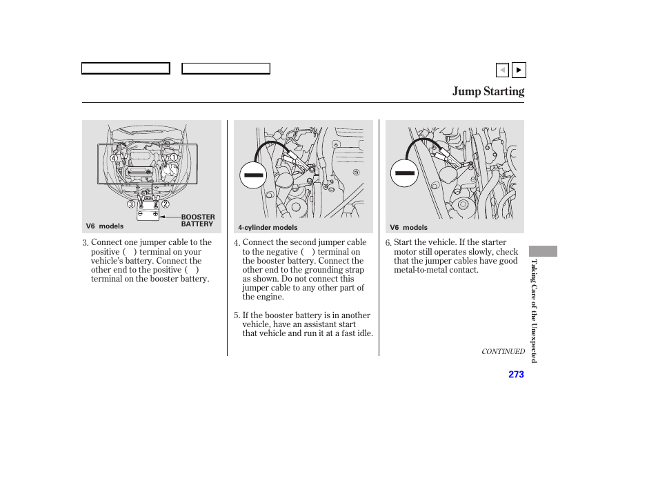Ad0707o00273a, Jump starting | HONDA 2007 Accord Coupe - Owner's Manual User Manual | Page 276 / 320