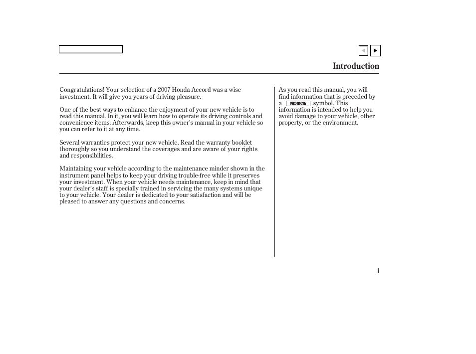 Ad0707ointrod, Introduction | HONDA 2007 Accord Coupe - Owner's Manual User Manual | Page 3 / 320