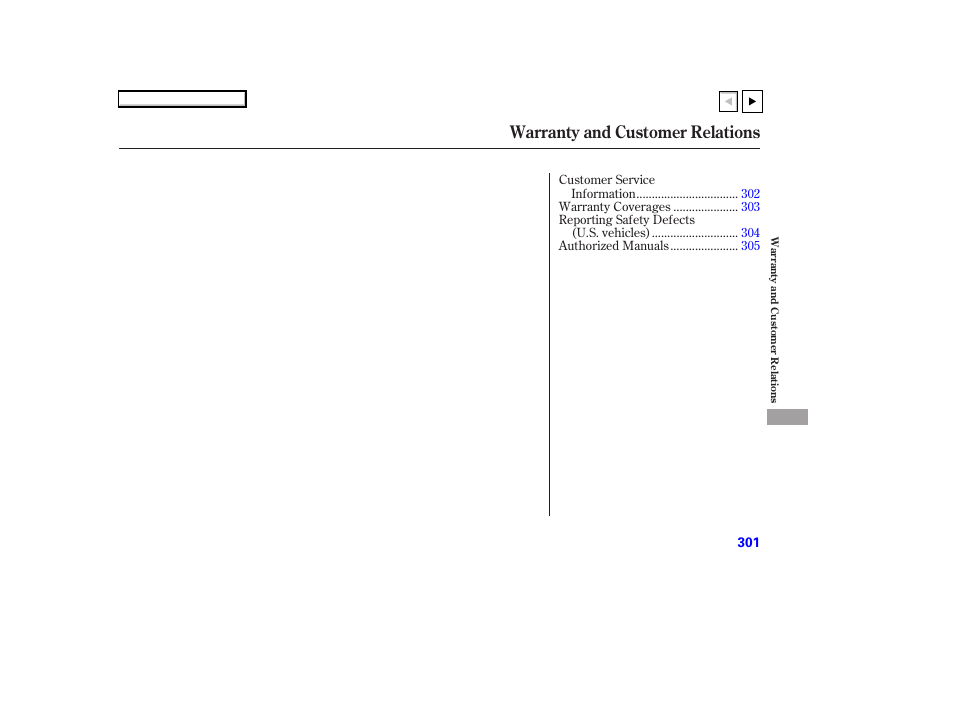 Ad070709indxa, Warranty and customer relations | HONDA 2007 Accord Coupe - Owner's Manual User Manual | Page 304 / 320