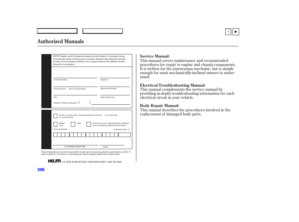 Authorized manuals | HONDA 2007 Accord Coupe - Owner's Manual User Manual | Page 309 / 320