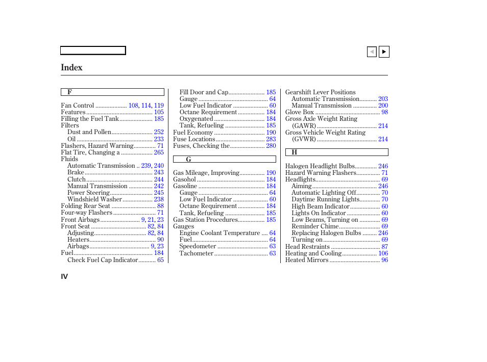 Index | HONDA 2007 Accord Coupe - Owner's Manual User Manual | Page 313 / 320