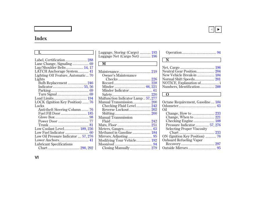 Ad070700indxb, Index | HONDA 2007 Accord Coupe - Owner's Manual User Manual | Page 315 / 320