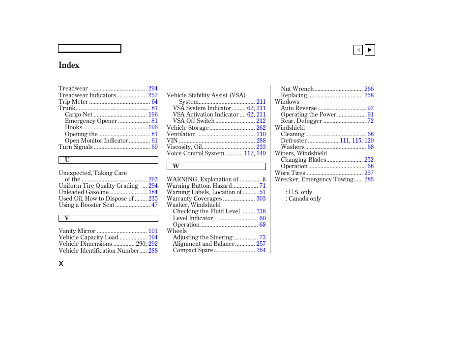 Index | HONDA 2007 Accord Coupe - Owner's Manual User Manual | Page 319 / 320