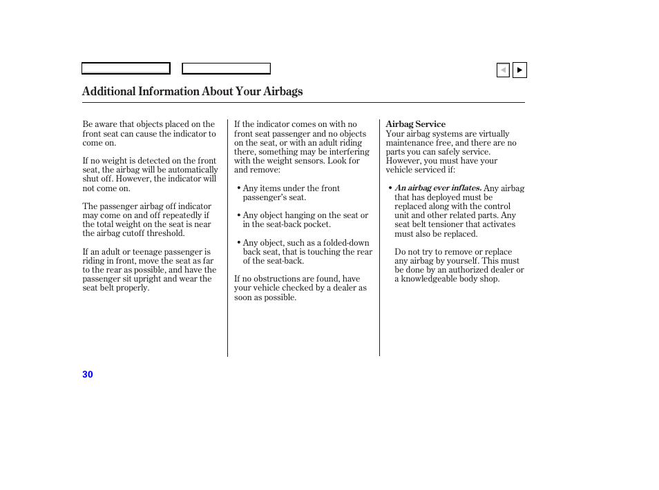 Additional information about your airbags | HONDA 2007 Accord Coupe - Owner's Manual User Manual | Page 33 / 320