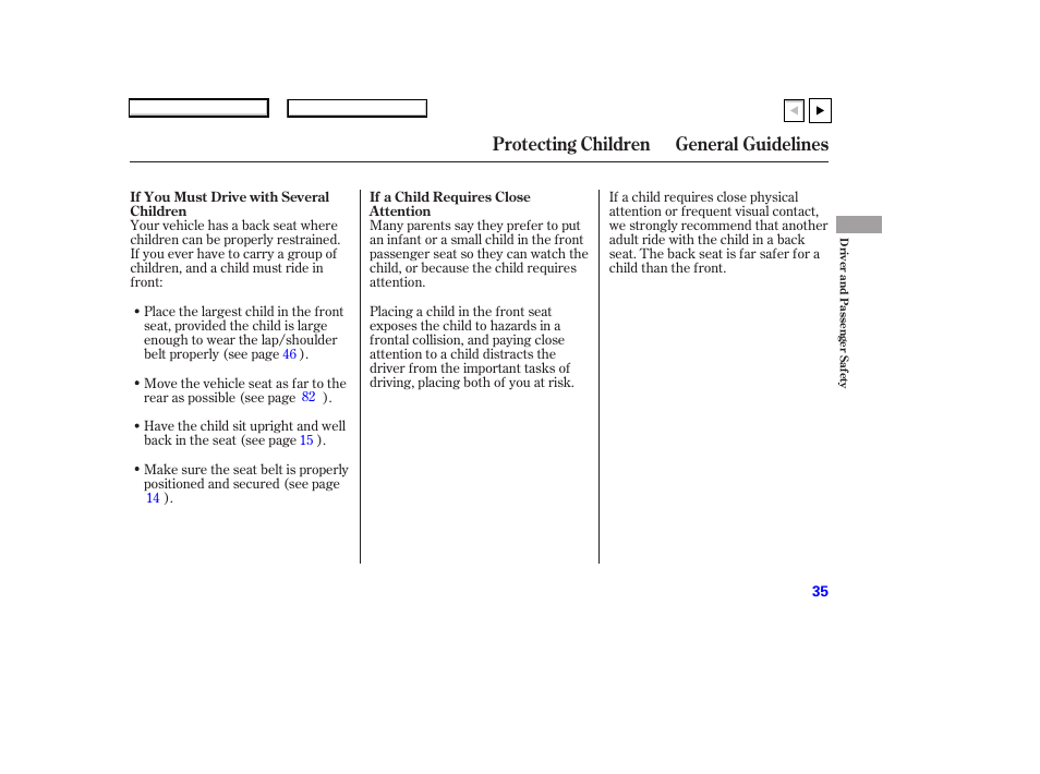 Ad0707o00035a, Protecting children general guidelines | HONDA 2007 Accord Coupe - Owner's Manual User Manual | Page 38 / 320