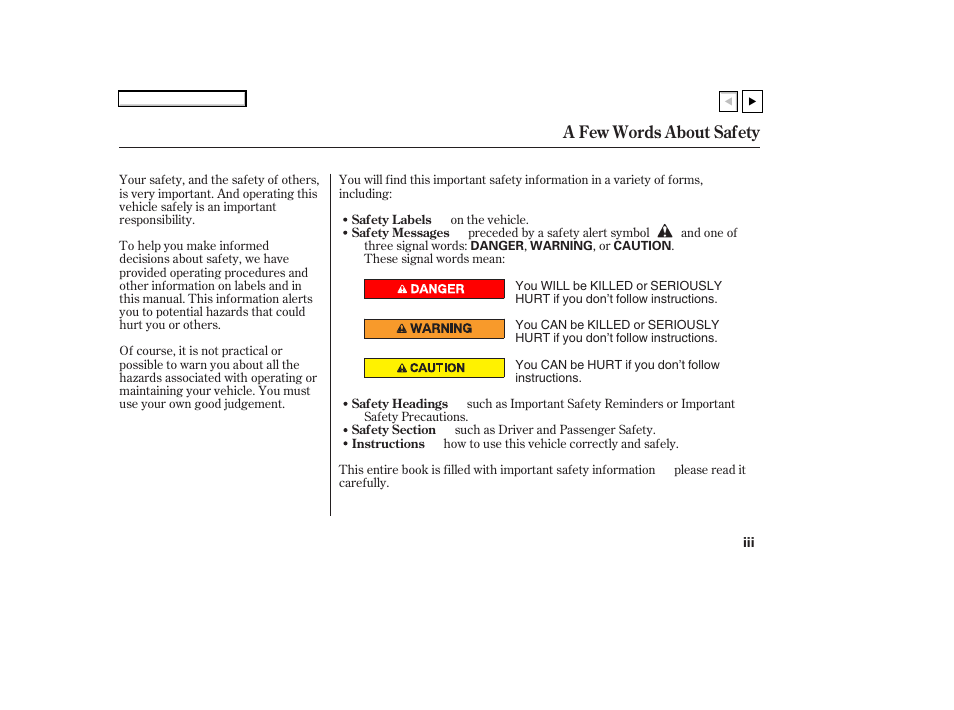 Ad0707osafety, A few words about safety | HONDA 2007 Accord Coupe - Owner's Manual User Manual | Page 5 / 320