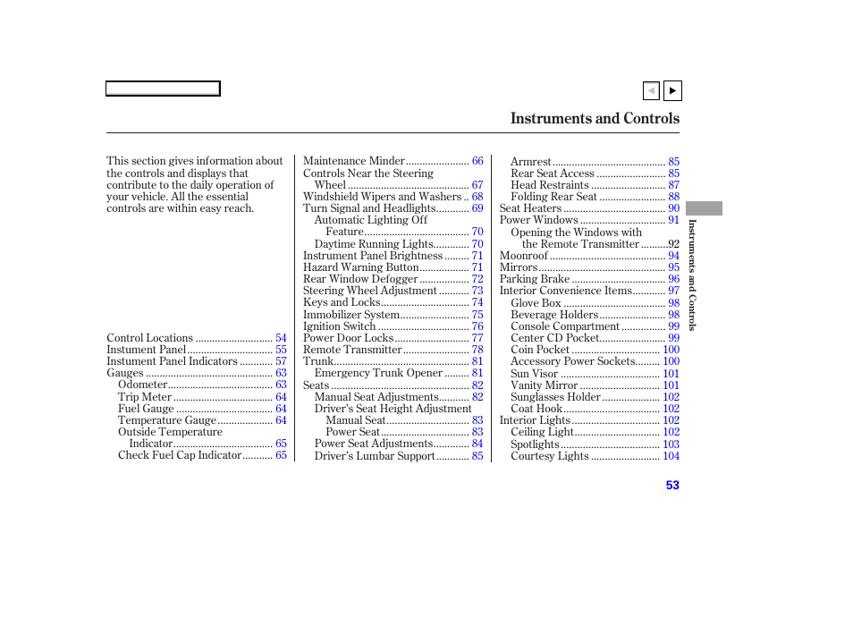 Ad070702indxa, Instruments and controls | HONDA 2007 Accord Coupe - Owner's Manual User Manual | Page 56 / 320