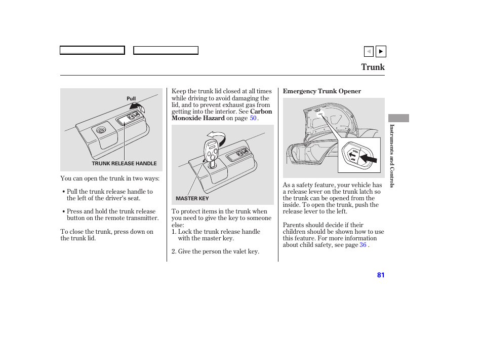 Trunk | HONDA 2007 Accord Coupe - Owner's Manual User Manual | Page 84 / 320