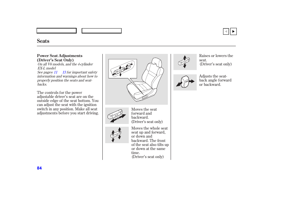 Seats | HONDA 2007 Accord Coupe - Owner's Manual User Manual | Page 87 / 320