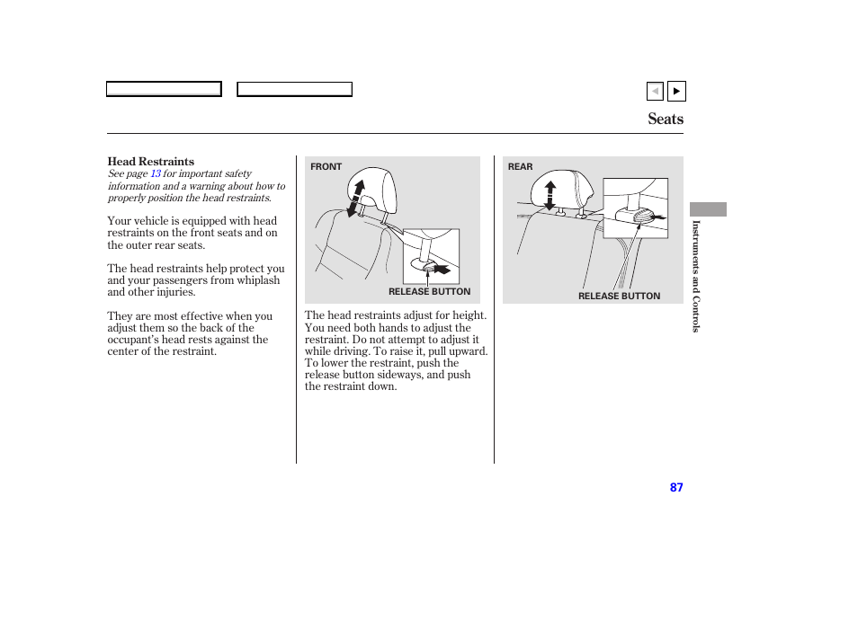 Seats | HONDA 2007 Accord Coupe - Owner's Manual User Manual | Page 90 / 320
