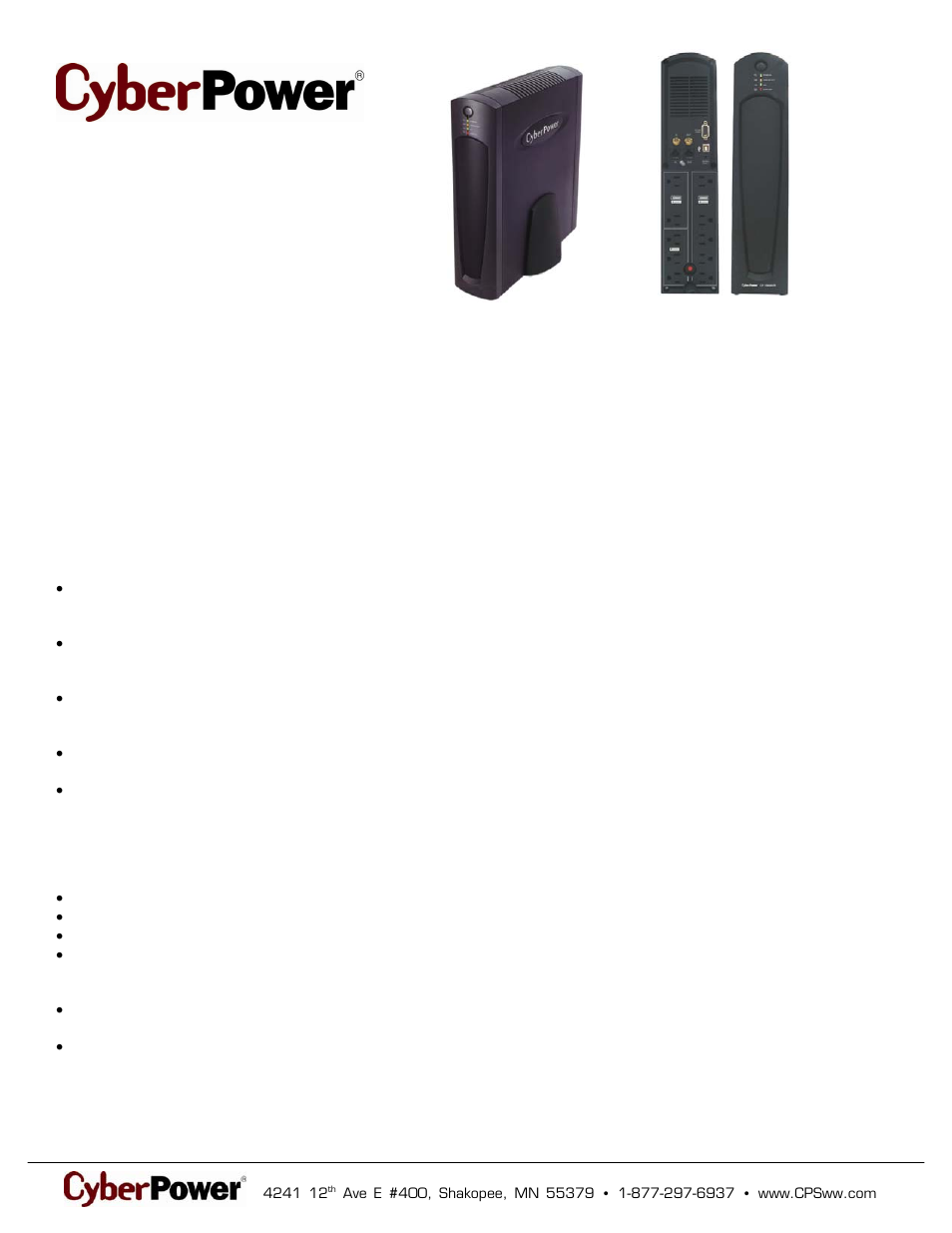 CyberPower Systems 649532015795 User Manual | 2 pages