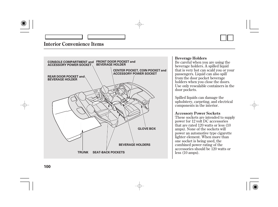 Dr0707o00100a, Coat hook, Interior convenience items | HONDA 2007 Accord Hybrid - Owner's Manual User Manual | Page 103 / 287