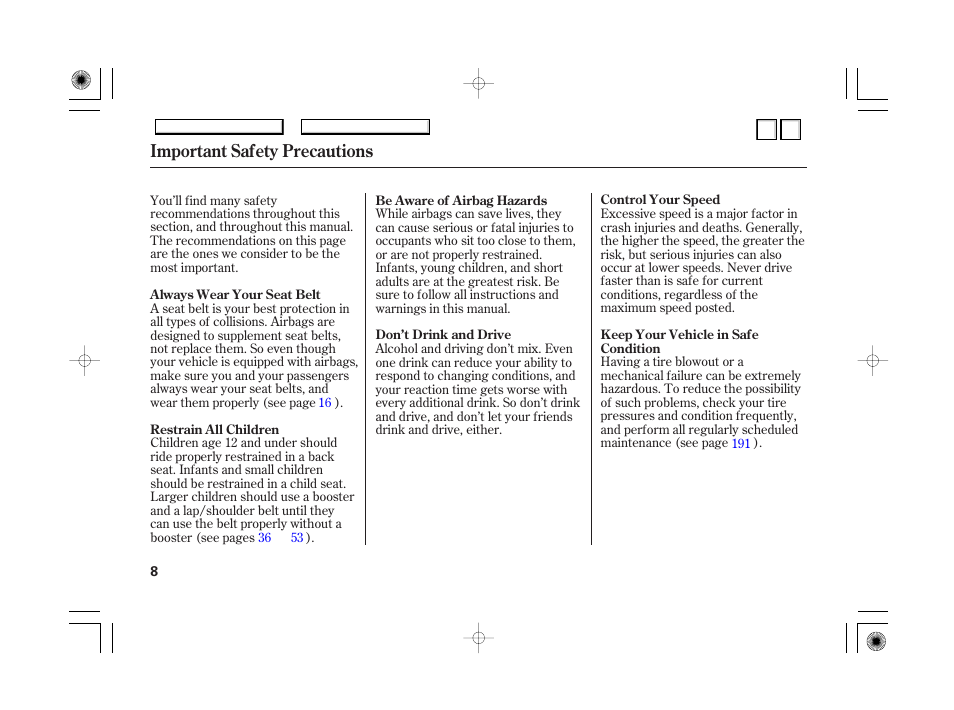 Dr0707o00008a, P.11, Airbags | Important safety precautions | HONDA 2007 Accord Hybrid - Owner's Manual User Manual | Page 11 / 287